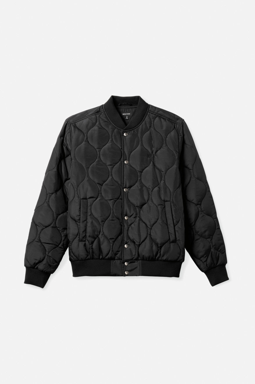 Black Brixton Dillinger Quilted Bomber Men's Jackets | 627401LHJ