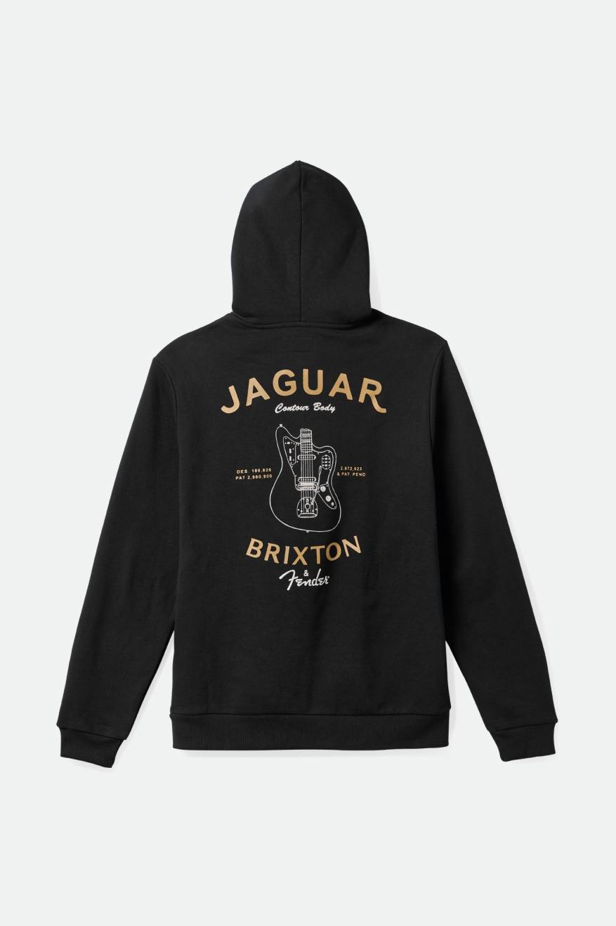 Black Brixton Fender Jaguar Claws Men's Hoodie | 384265WSU