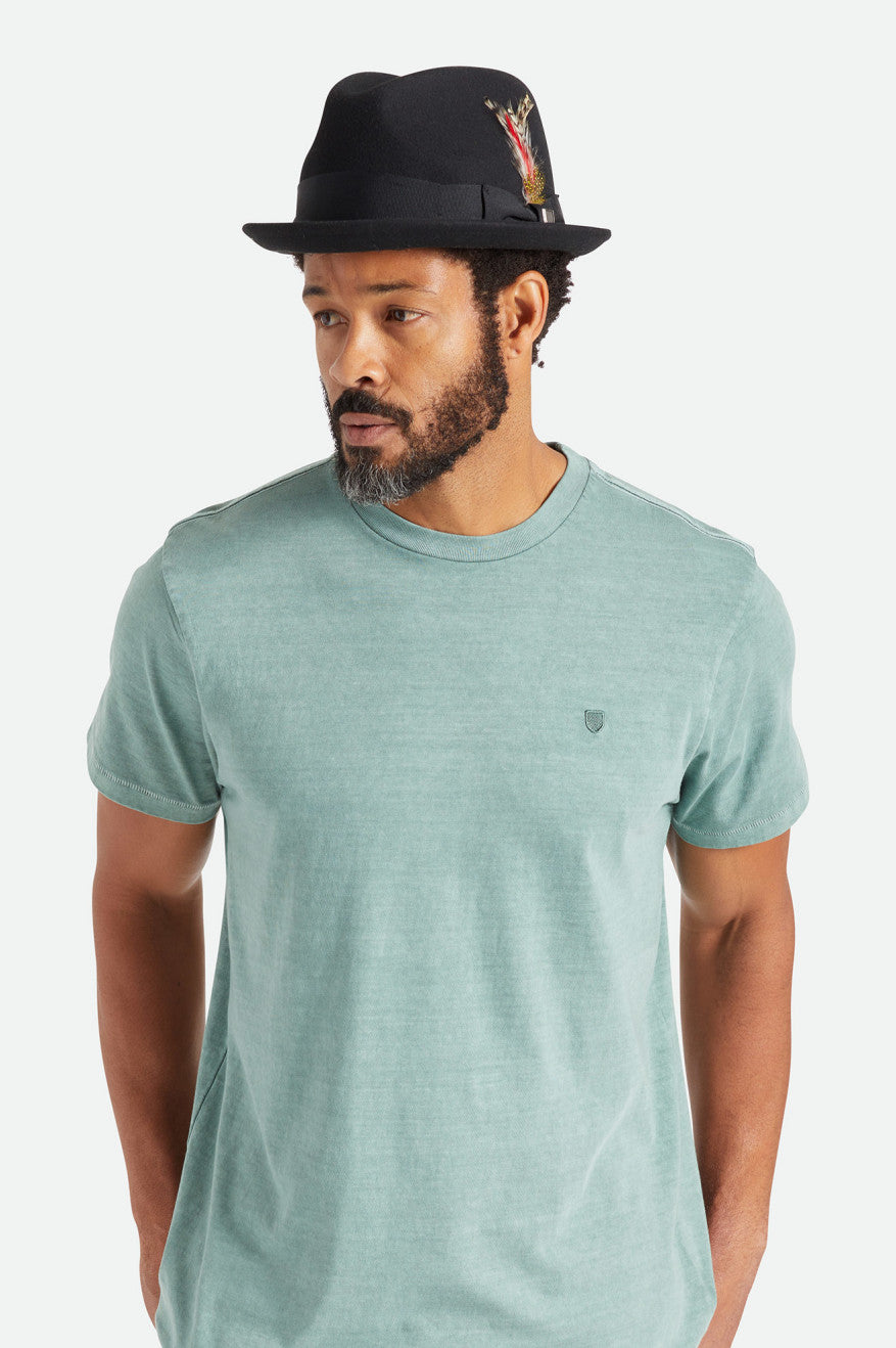 Black Brixton Gain Men's Fedoras | 365791DLN