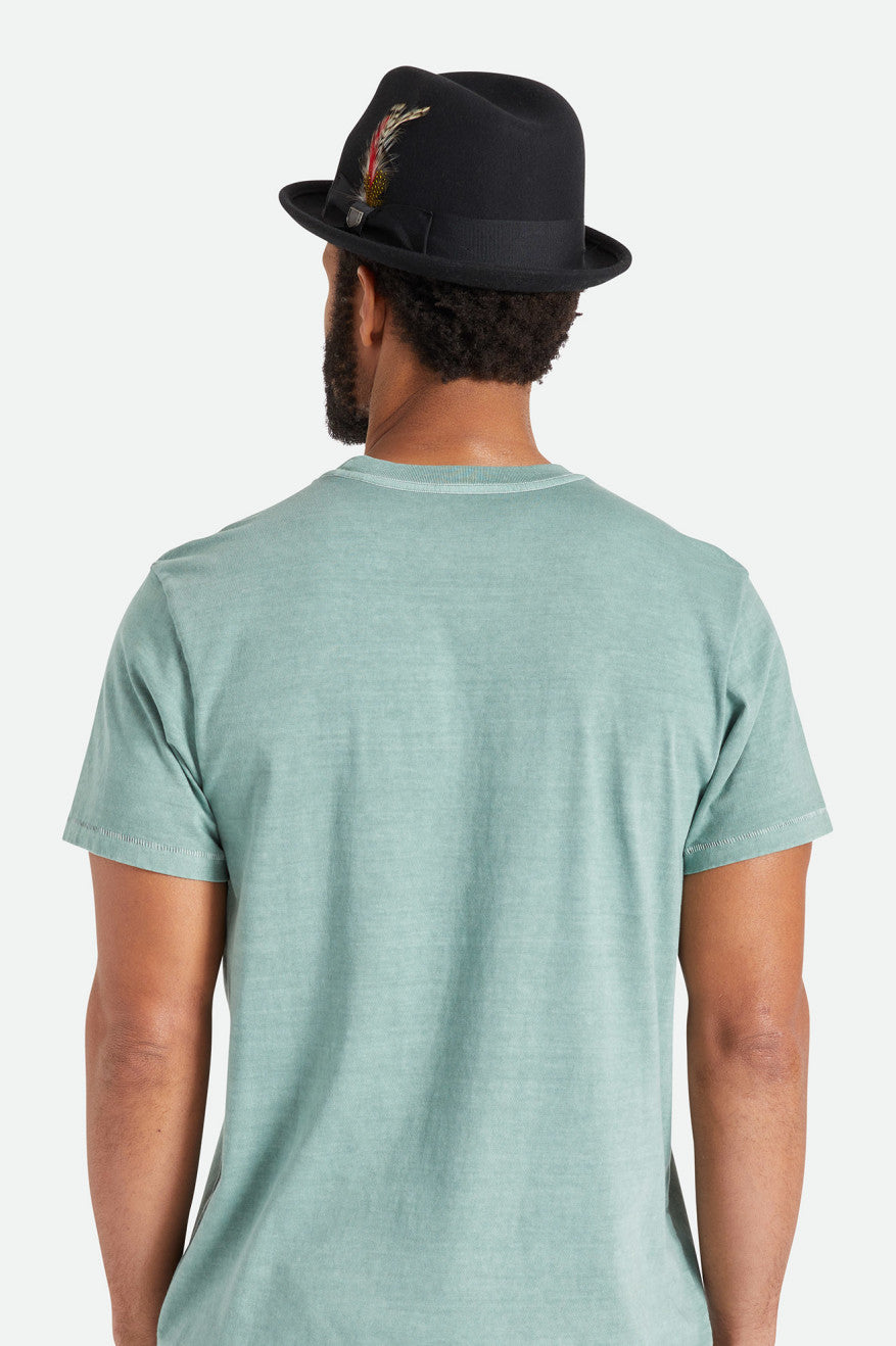 Black Brixton Gain Men's Fedoras | 365791DLN