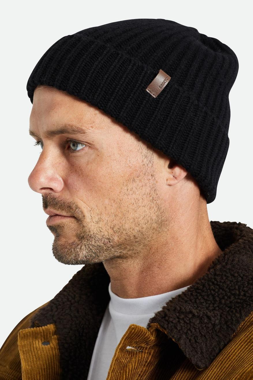 Black Brixton Heist Reserve Cashmere Men's Beanie | 348925CIW