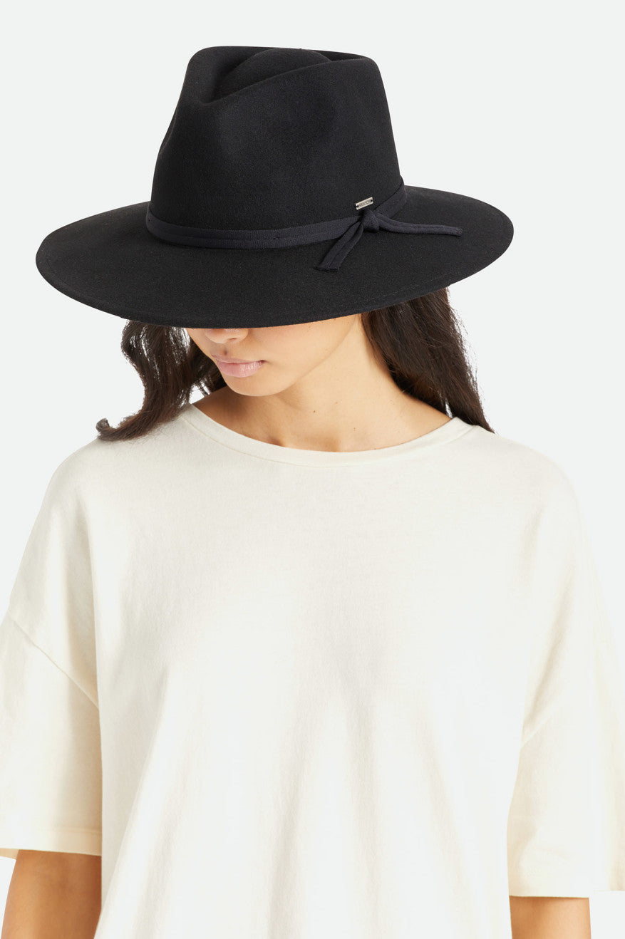 Black Brixton Joanna Felt Packable Hat Women's Hats | 286043RFW