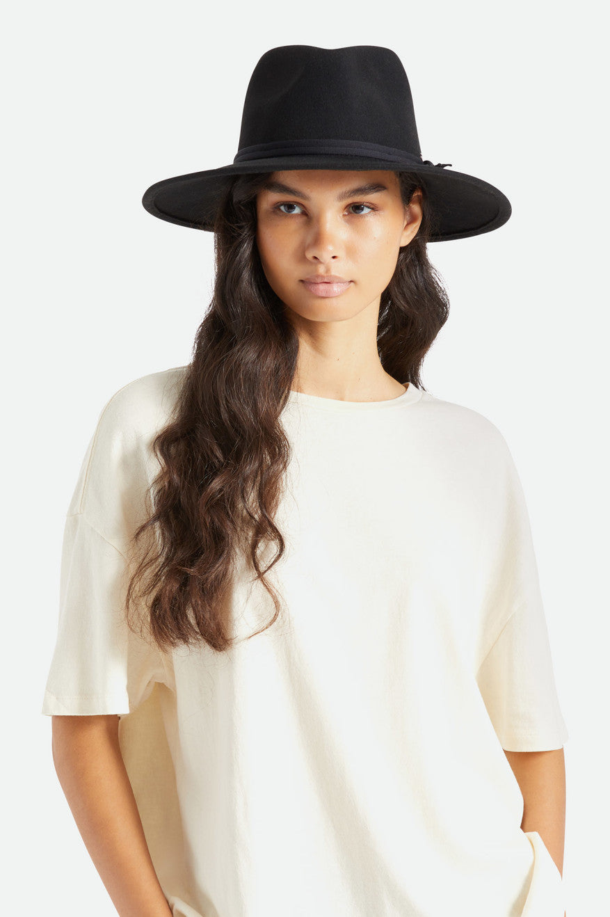 Black Brixton Joanna Felt Packable Hat Women's Hats | 286043RFW