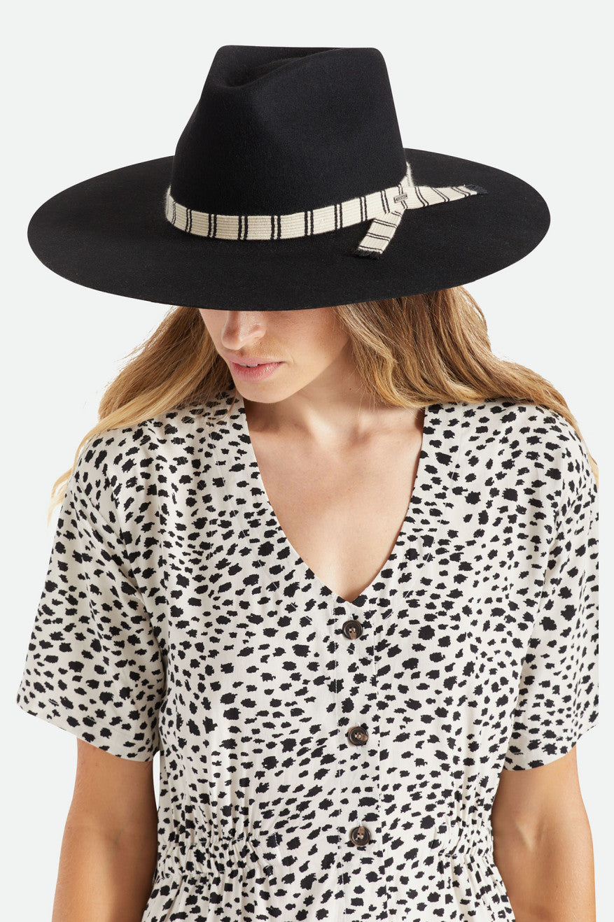 Black Brixton Leigh Felt Fedora Women's Fedoras | 672508TUB