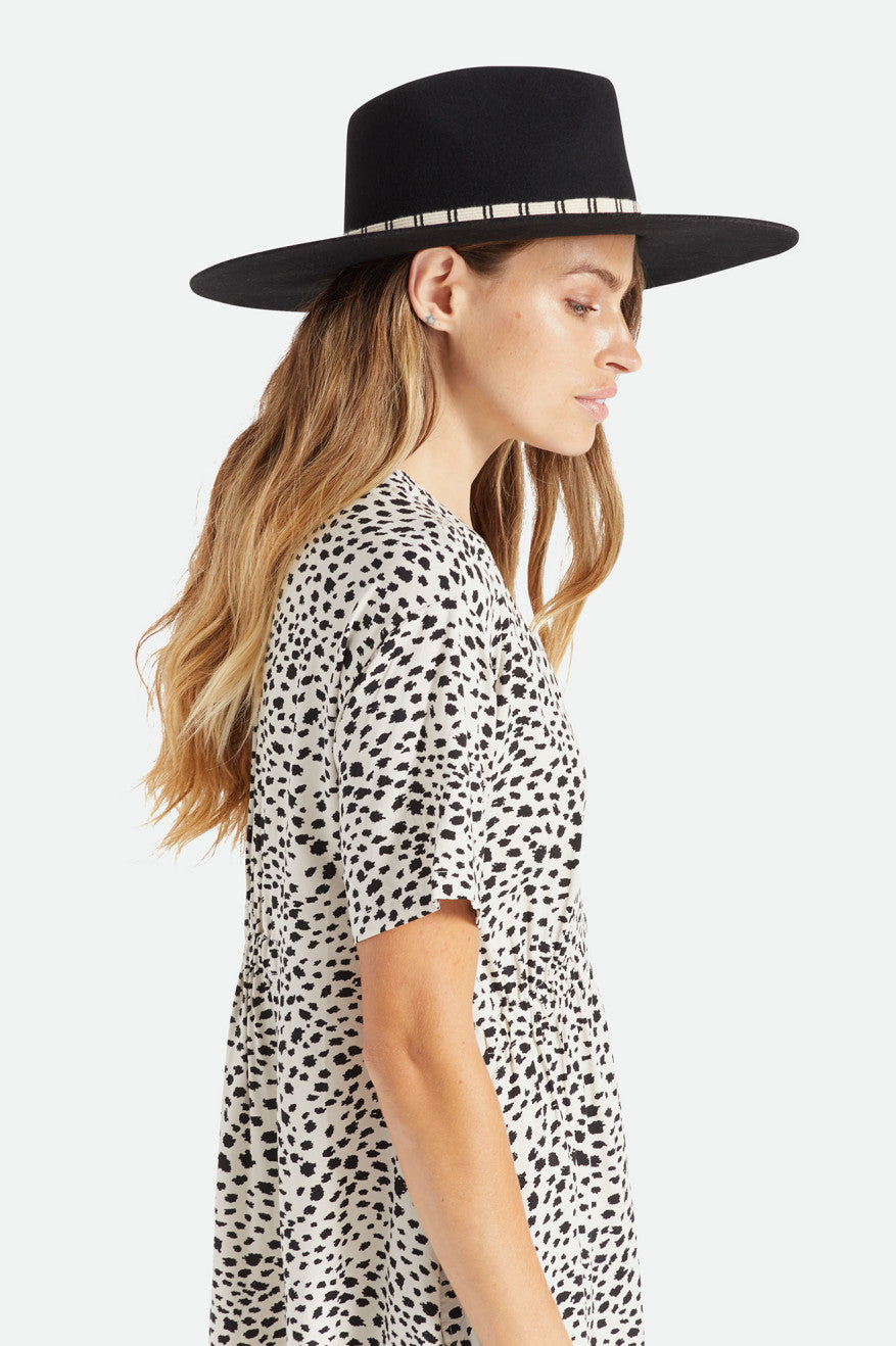 Black Brixton Leigh Felt Fedora Women's Fedoras | 672508TUB