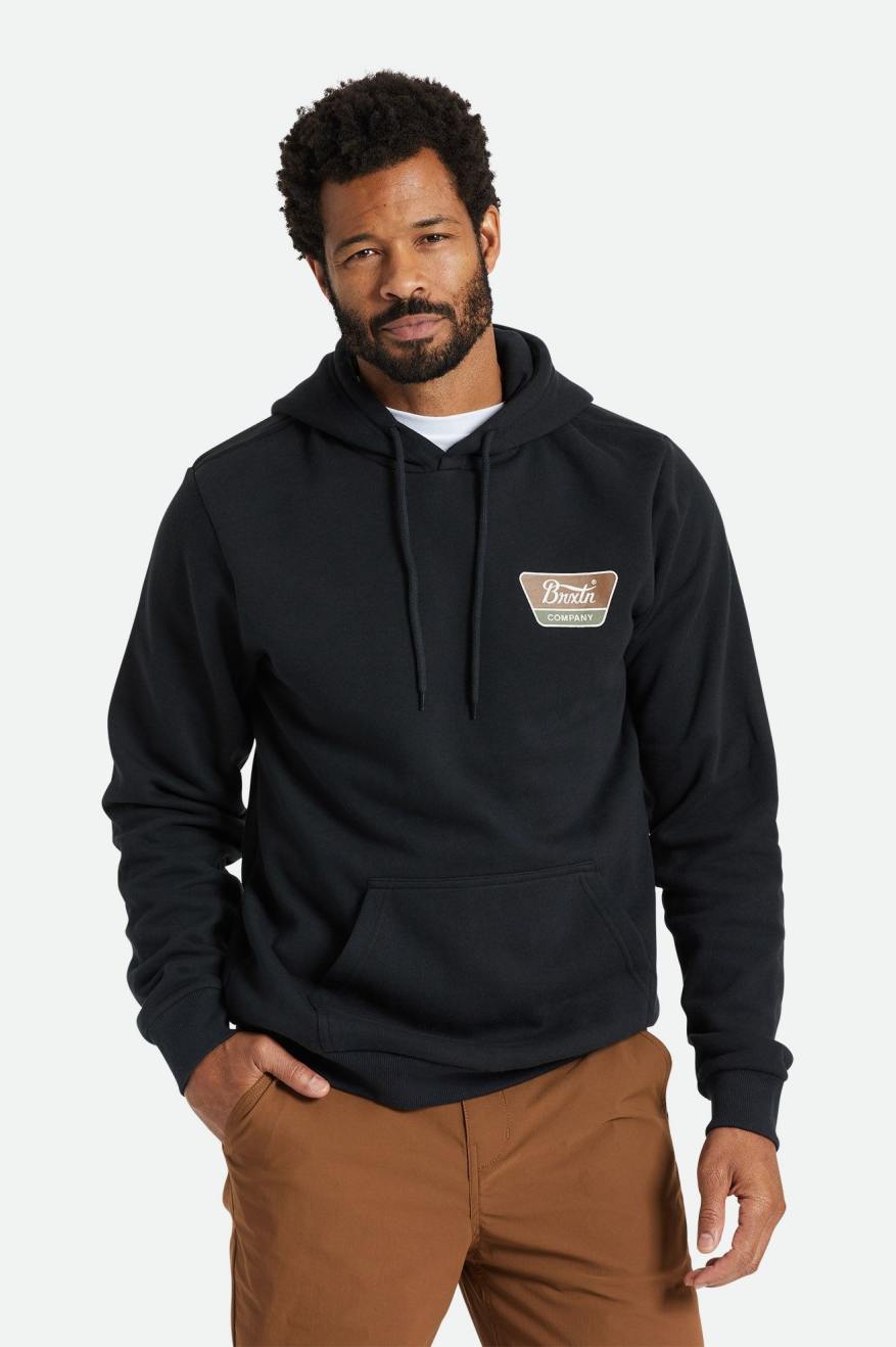 Black Brixton Linwood Men\'s Hoodie | 240915VIT