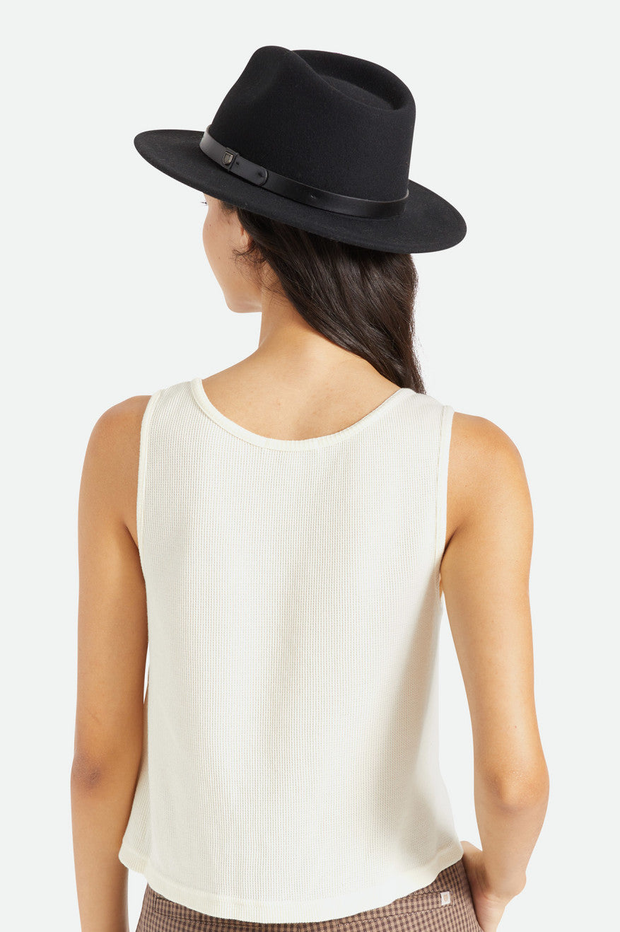 Black Brixton Messer Fedora Women's Fedoras | 745129ATZ