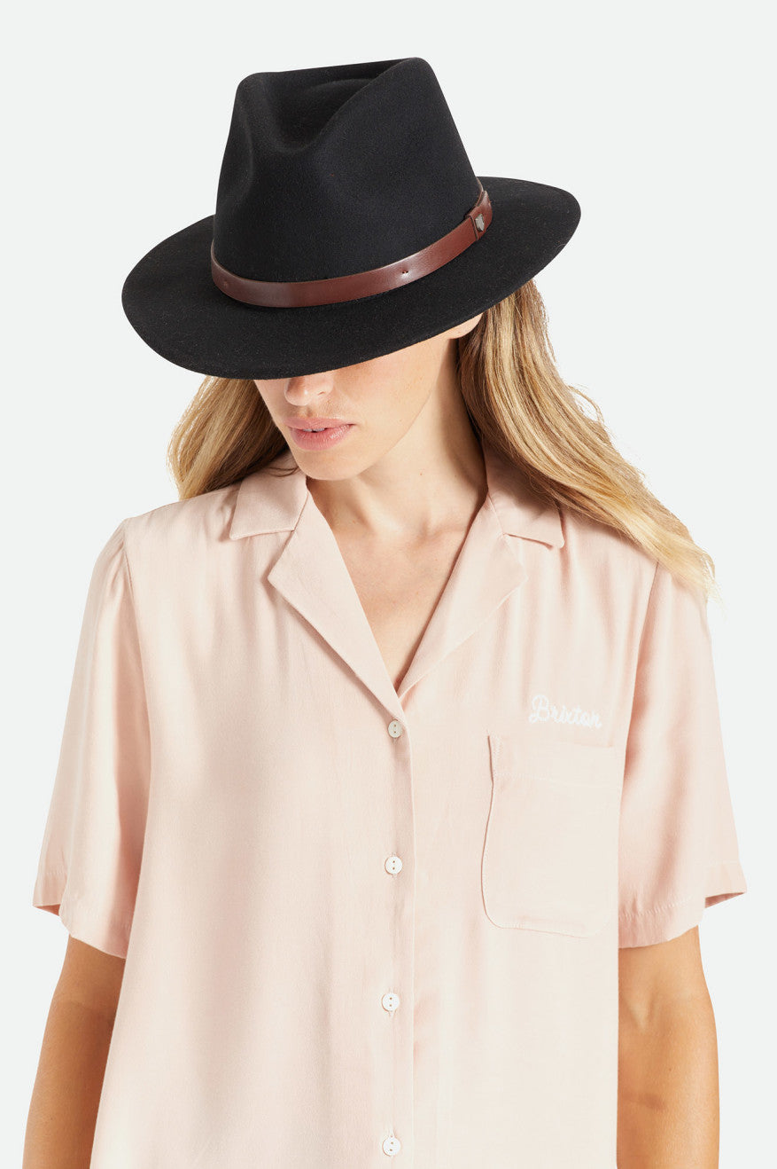 Black Brixton Messer Fedora Women's Fedoras | 865420PLV