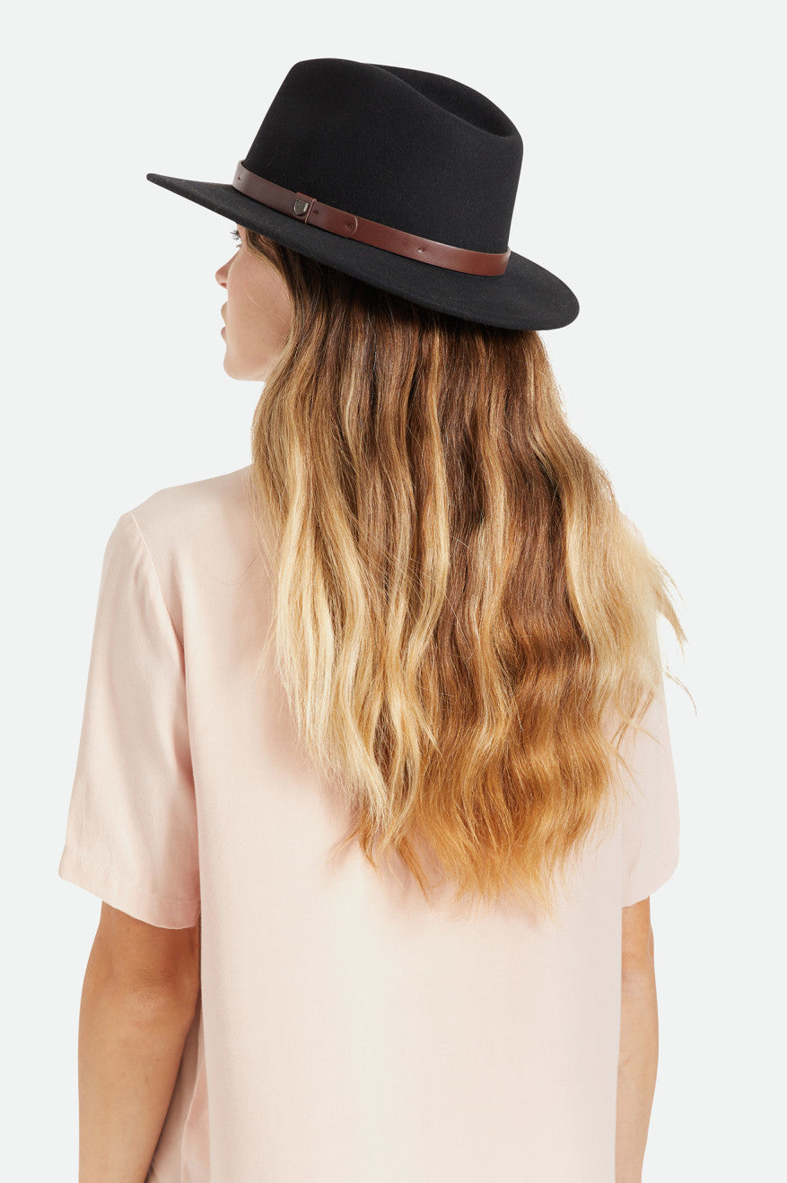 Black Brixton Messer Fedora Women's Fedoras | 865420PLV