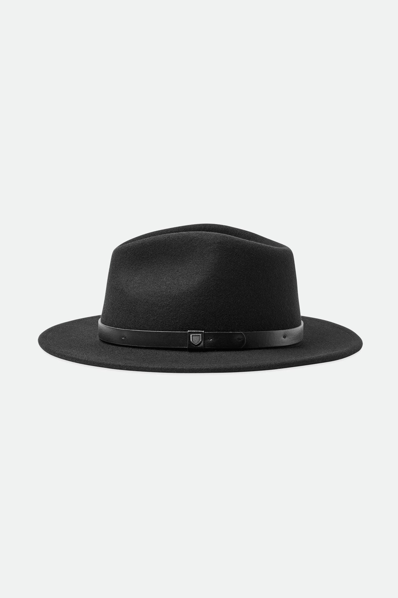 Black Brixton Messer Men's Fedoras | 154902WRT