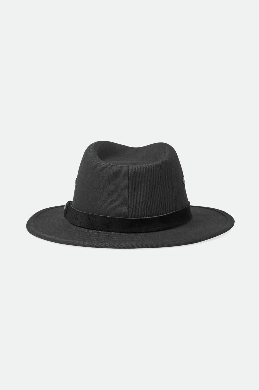 Black Brixton Messer Utility Adventure Fedora Women's Fedoras | 184507WIT