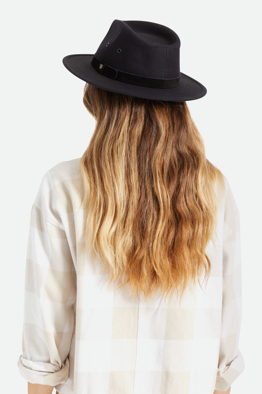 Black Brixton Messer Utility Adventure Fedora Women's Fedoras | 184507WIT