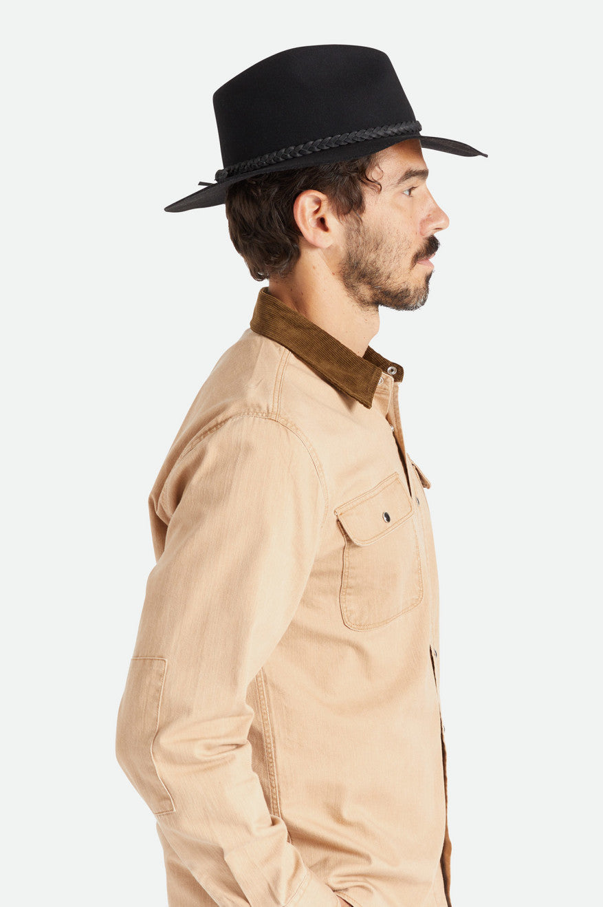 Black Brixton Messer Western Men's Fedoras | 106734FMQ