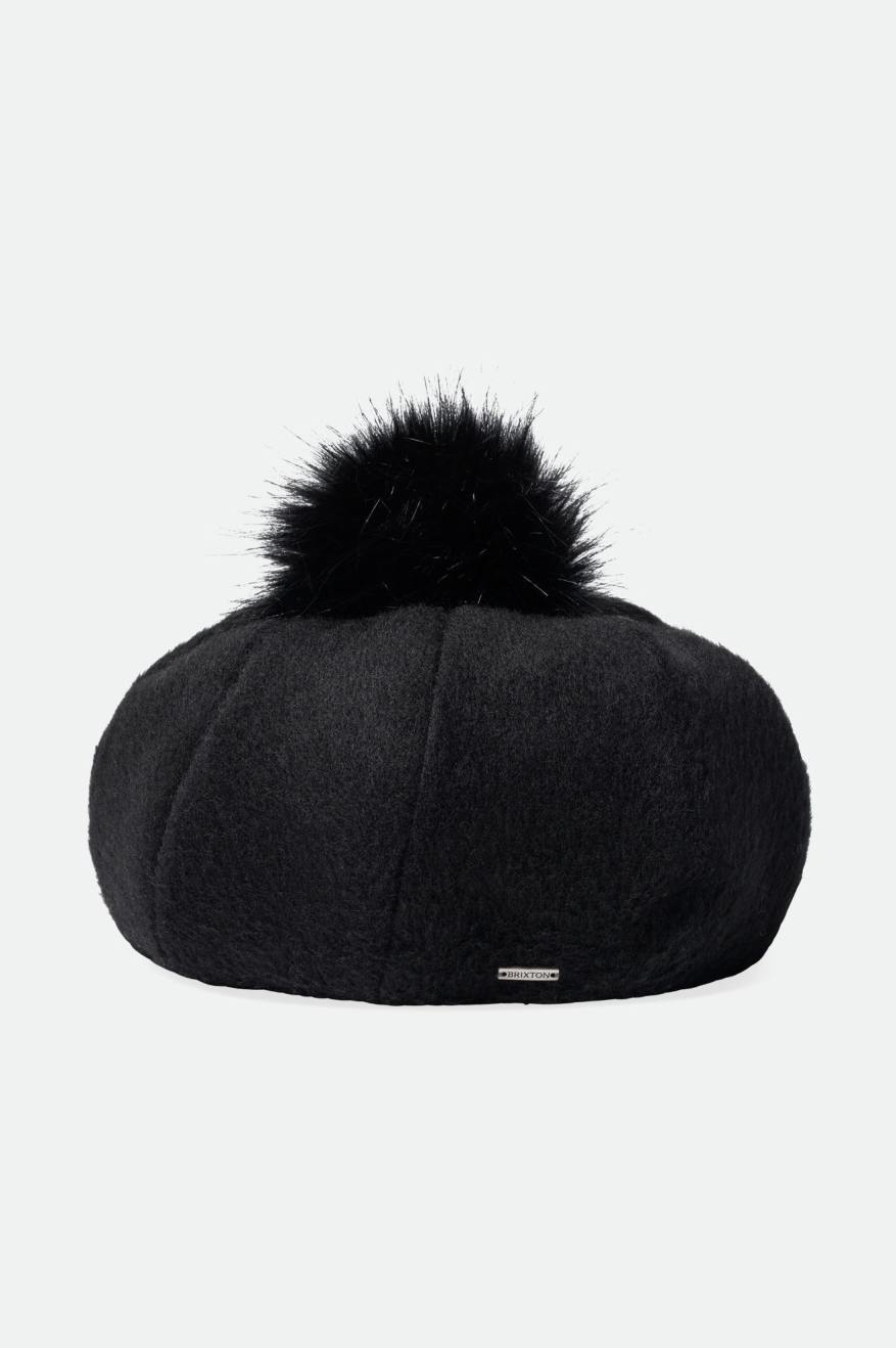 Black Brixton Natalie Oversized Pom Beret Women's Hats | 194572RBW