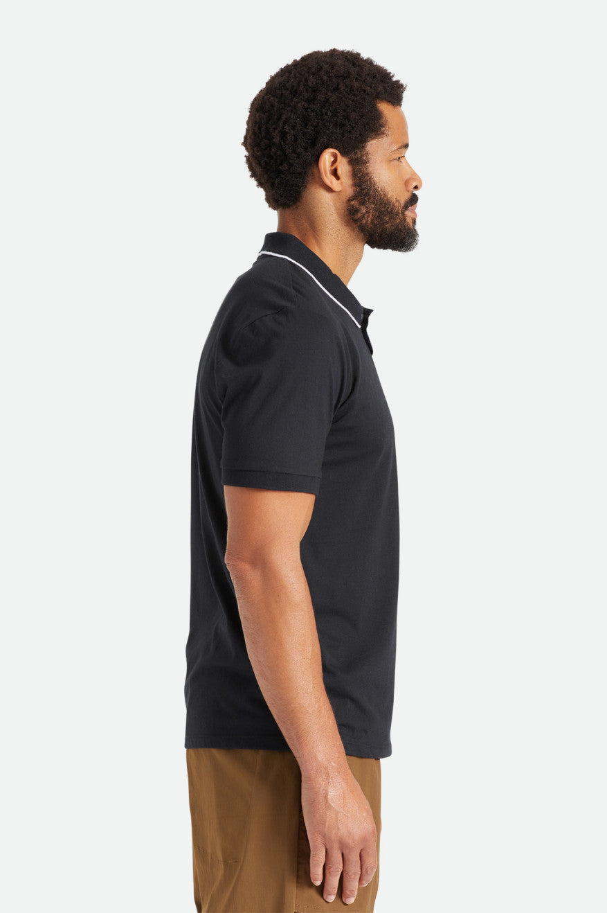 Black Brixton Proper S/S Polo Men's Knitwear | 349752CYZ