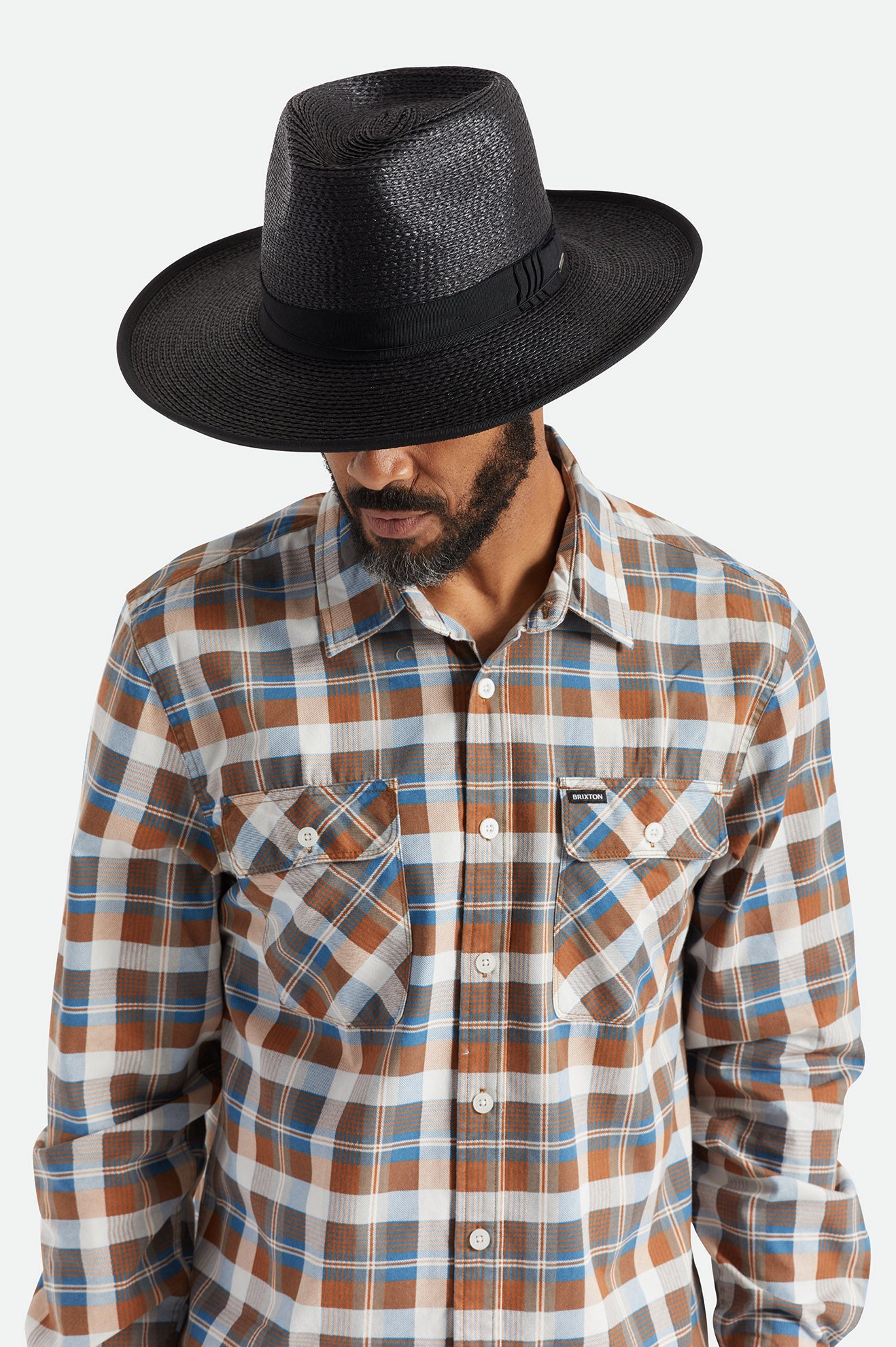 Black Brixton Reno Straw Men's Hats | 084312VRA