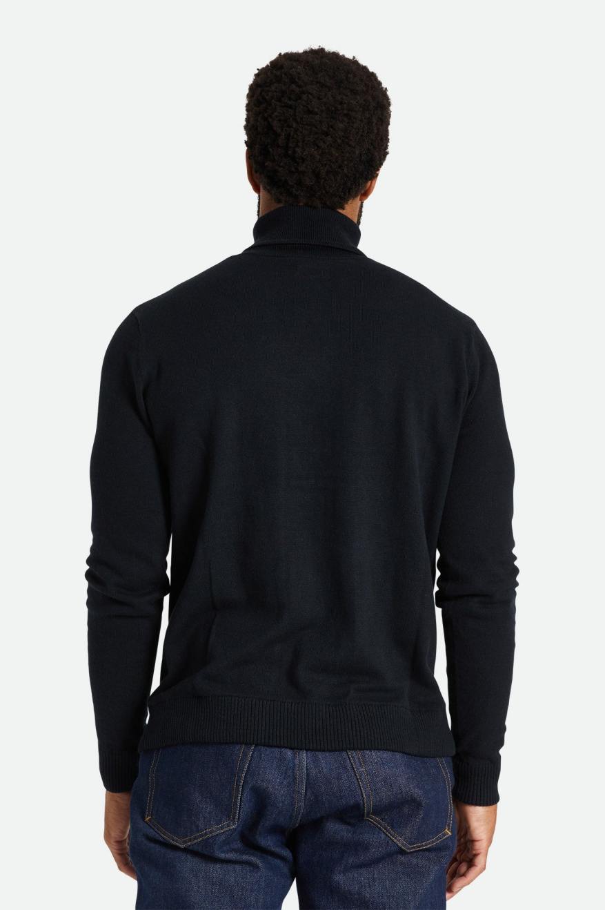 Black Brixton Reserve Cashmere L/S Turtleneck Men's Knitwear | 389102RIU