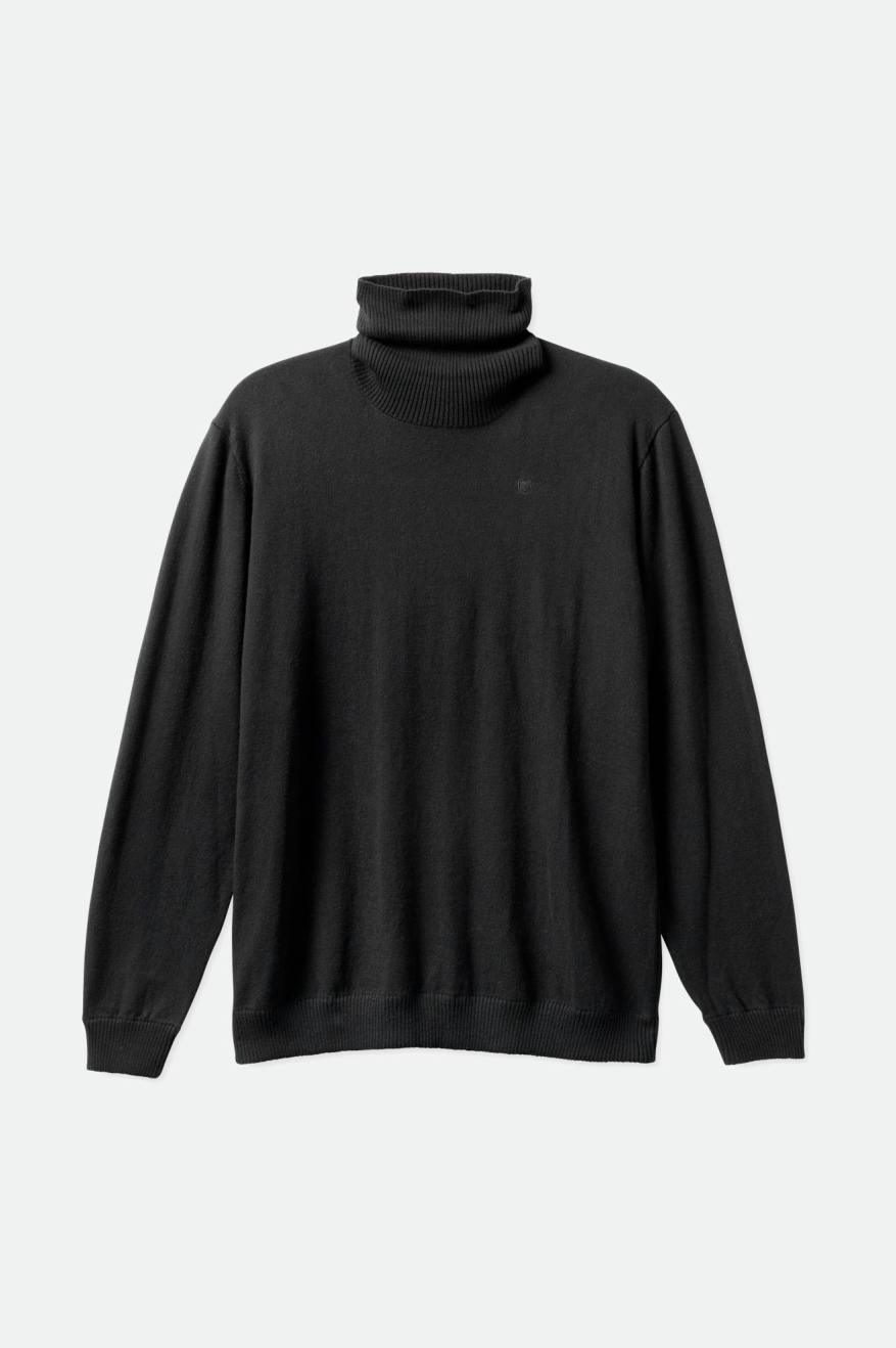 Black Brixton Reserve Cashmere L/S Turtleneck Men's Knitwear | 389102RIU