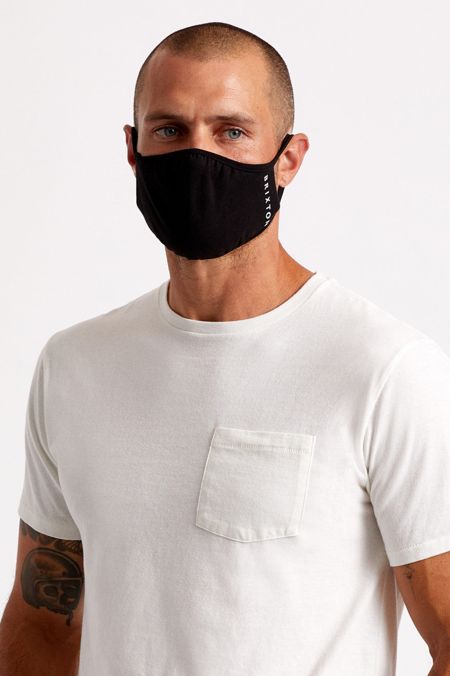 Black Brixton Tee Unisex Face Masks | 254806MEY