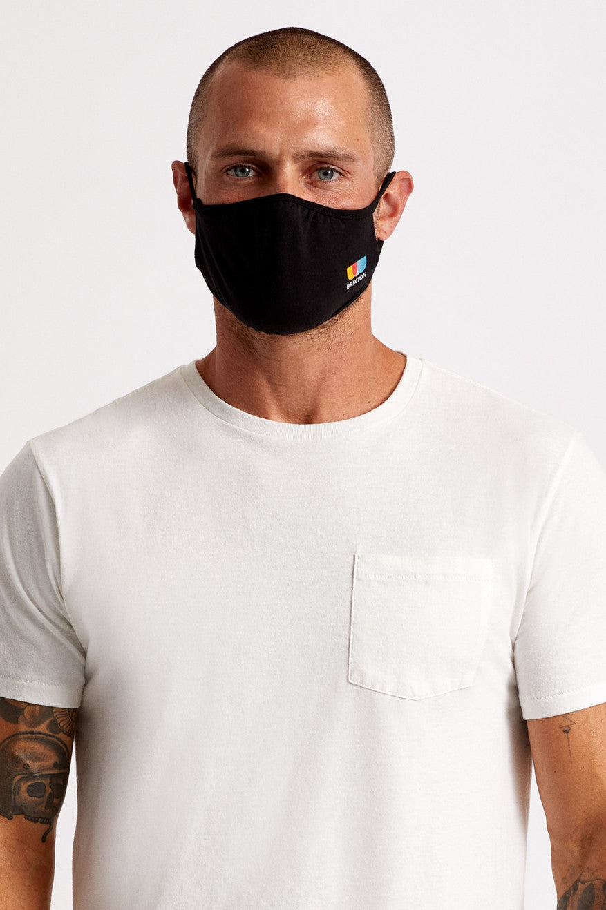 Black Brixton Tee Unisex Face Masks | 491057QMN