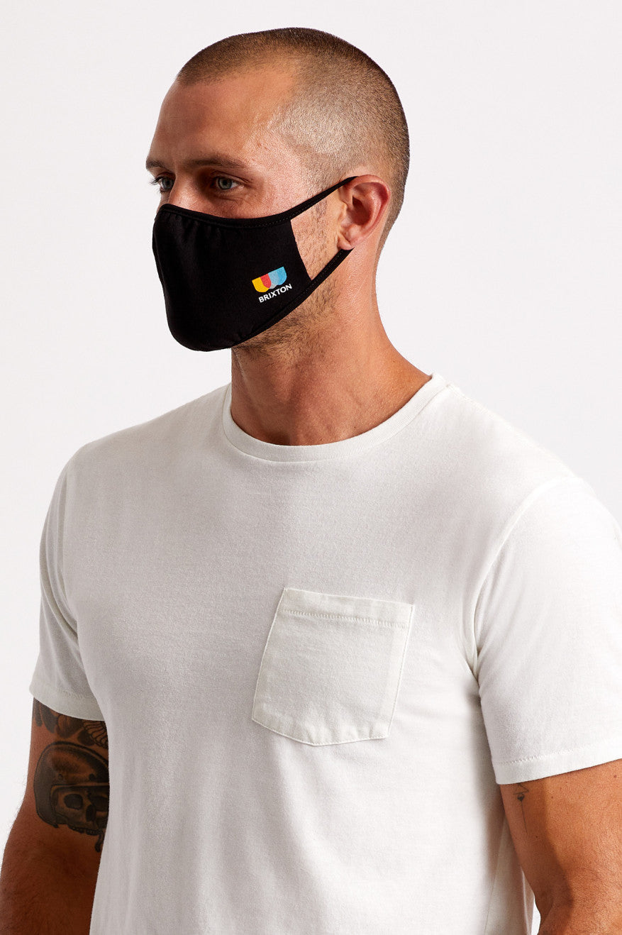 Black Brixton Tee Unisex Face Masks | 491057QMN