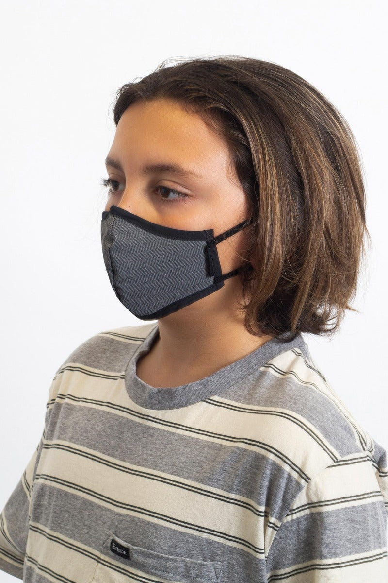 Black Brixton Youth Antimicrobial Unisex Face Masks | 483206HEP