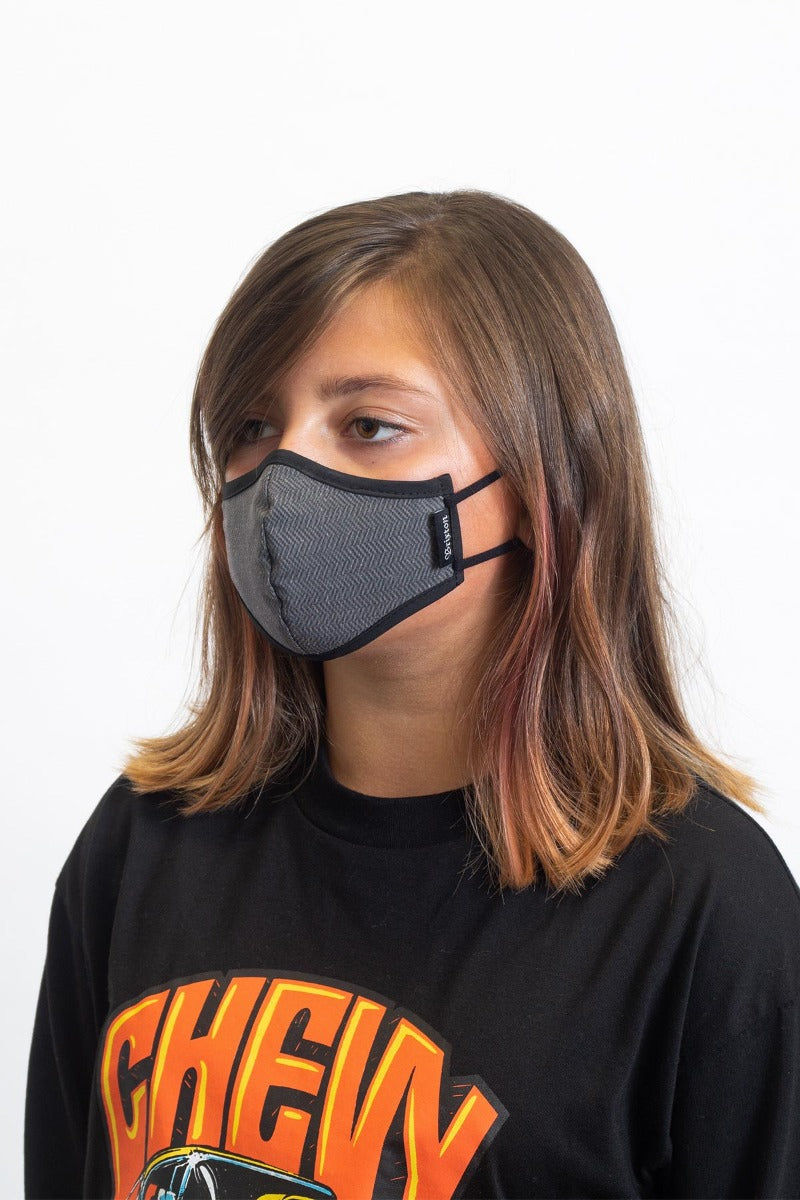 Black Brixton Youth Antimicrobial Unisex Face Masks | 483206HEP