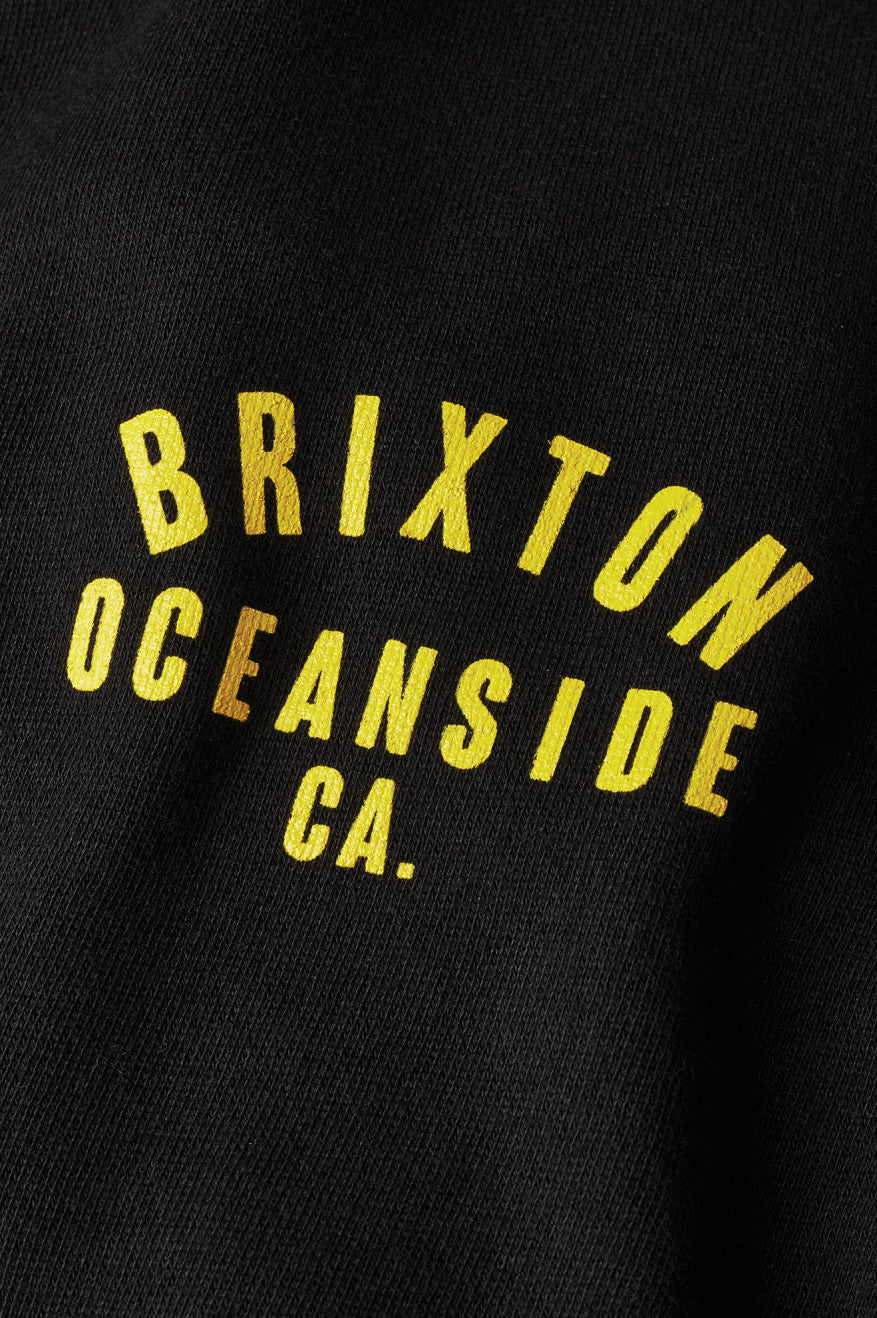 Black / Gold Brixton Woodburn Oceanside Fleece Men's Hoodie | 796415OQI