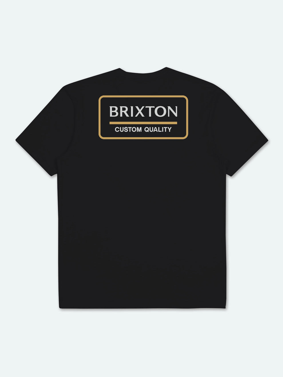 Black / Light Gold Brixton Palmer Proper S/S Standard Men's Tops | 046725PCY