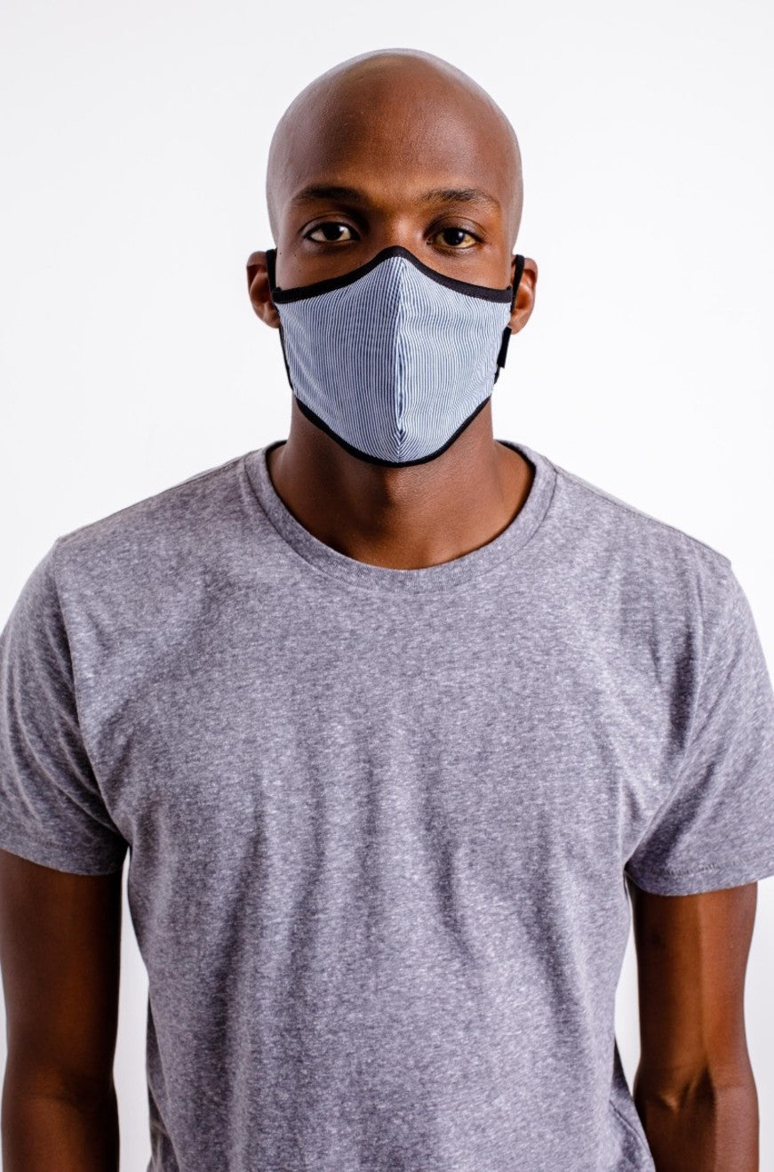 Blue Brixton Antimicrobial 4-Way Stretch Unisex Face Masks | 416298OTQ