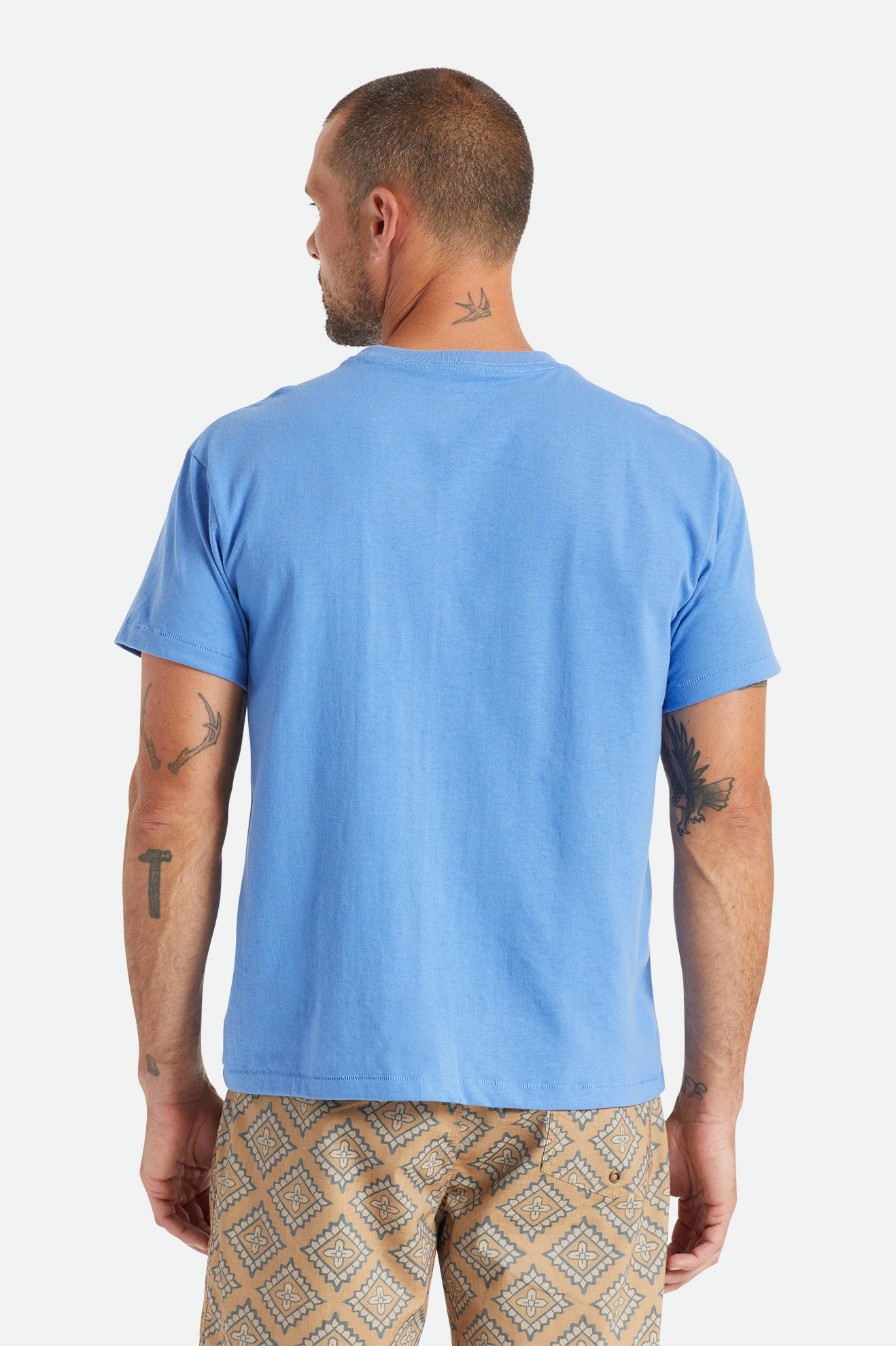 Blue Brixton Basic S/S Pocket Men's Tops | 427108JUA