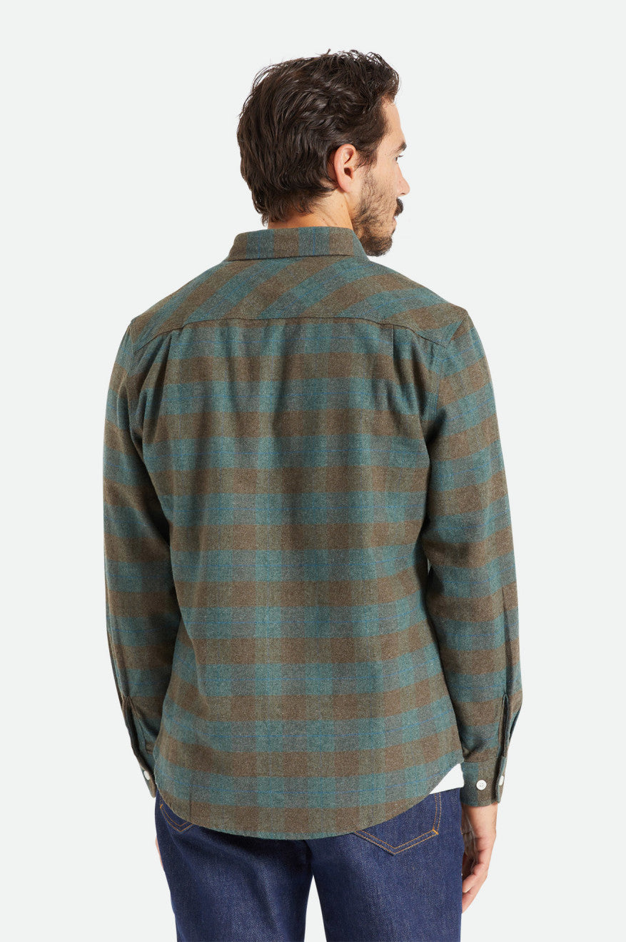 Blue Brixton Bowery L/S Men's Flannels | 125907XKG