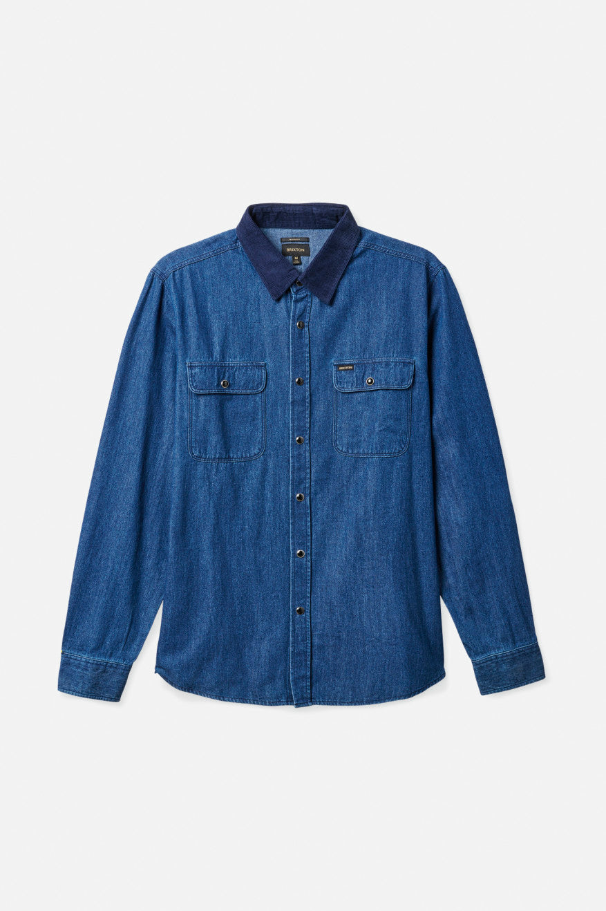 Blue Brixton Bowery Reserve L/S Woven Men's Wovens | 490526MZD