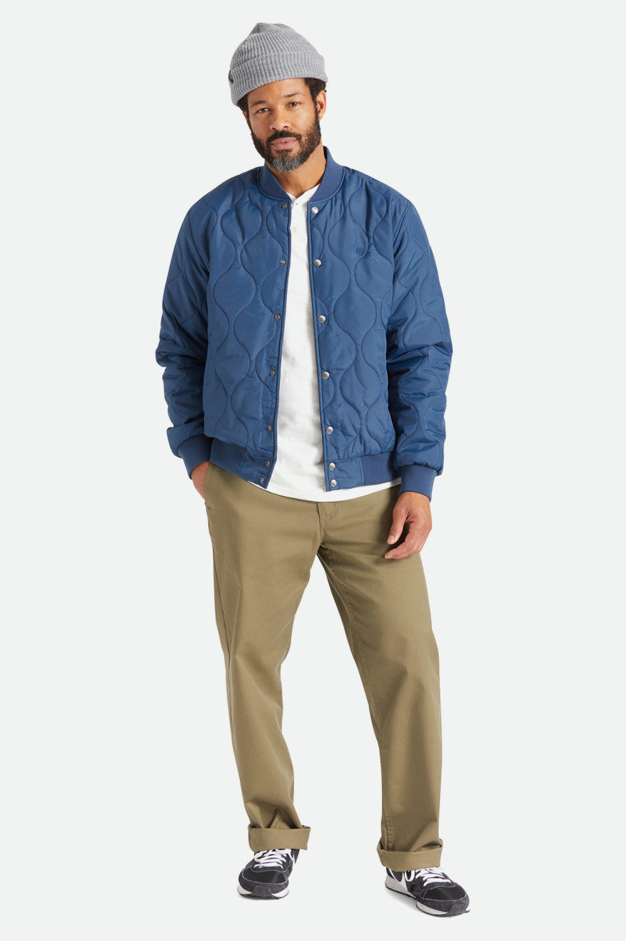 Blue Brixton Dillinger Quilted Bomber Men's Jackets | 238074NUM