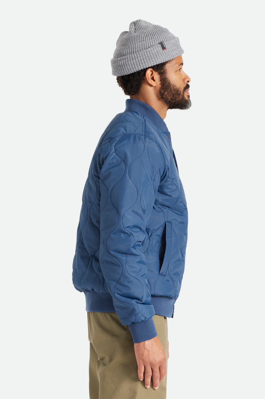 Blue Brixton Dillinger Quilted Bomber Men's Jackets | 238074NUM