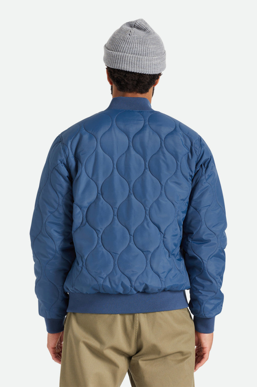 Blue Brixton Dillinger Quilted Bomber Men's Jackets | 238074NUM