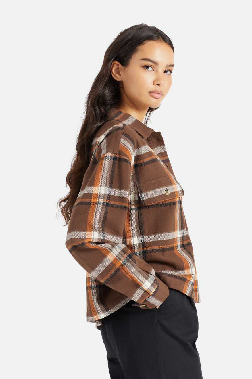 Brown Brixton Bowery L/S Women's Flannels | 174582SFI