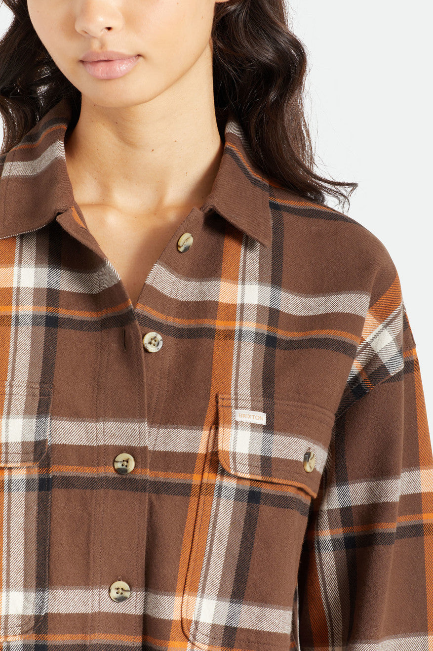 Brown Brixton Bowery L/S Women's Tops | 342809IQW