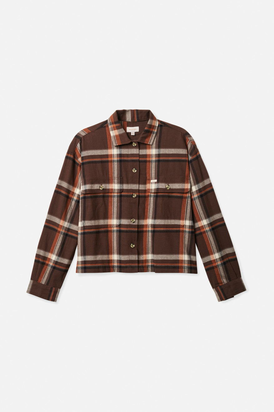 Brown Brixton Bowery L/S Women's Tops | 342809IQW