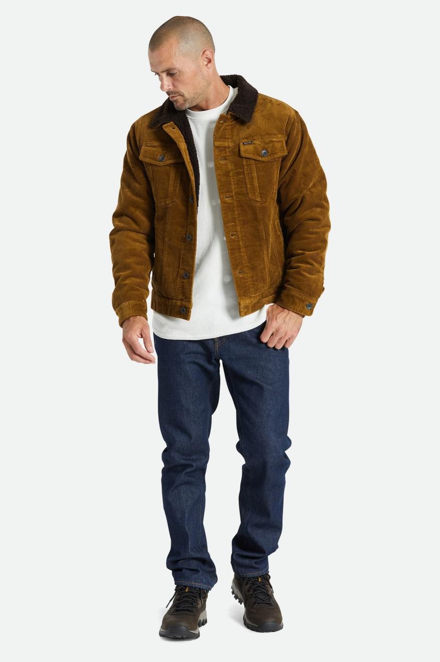 Brown Brixton Cable Sherpa Lined Trucker Men's Jackets | 521768QZK