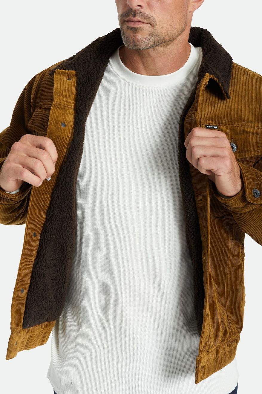 Brown Brixton Cable Sherpa Lined Trucker Men's Jackets | 521768QZK