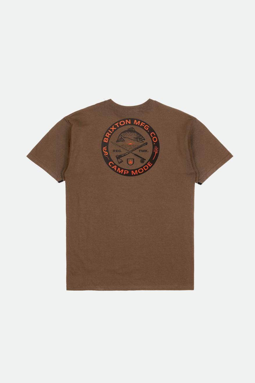 Brown Brixton Highlands S/S Standard Men's Tops | 356418PYN