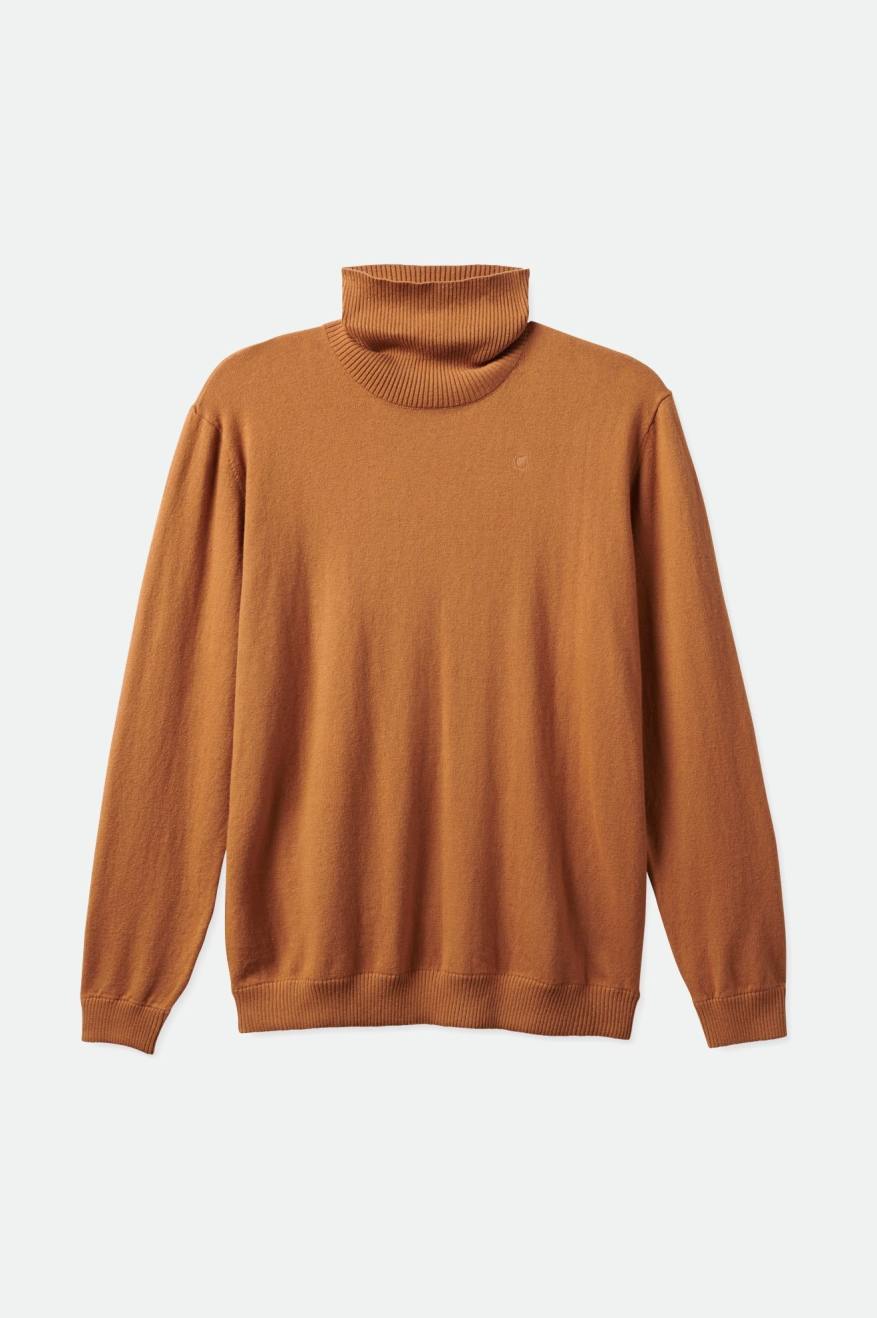 Brown Brixton Reserve Cashmere L/S Turtleneck Men's Knitwear | 207951YHU