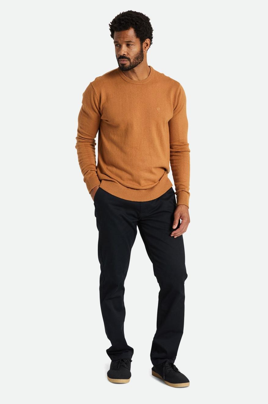 Brown Brixton Reserve Cashmere Sweater Men's Knitwear | 985271HUA