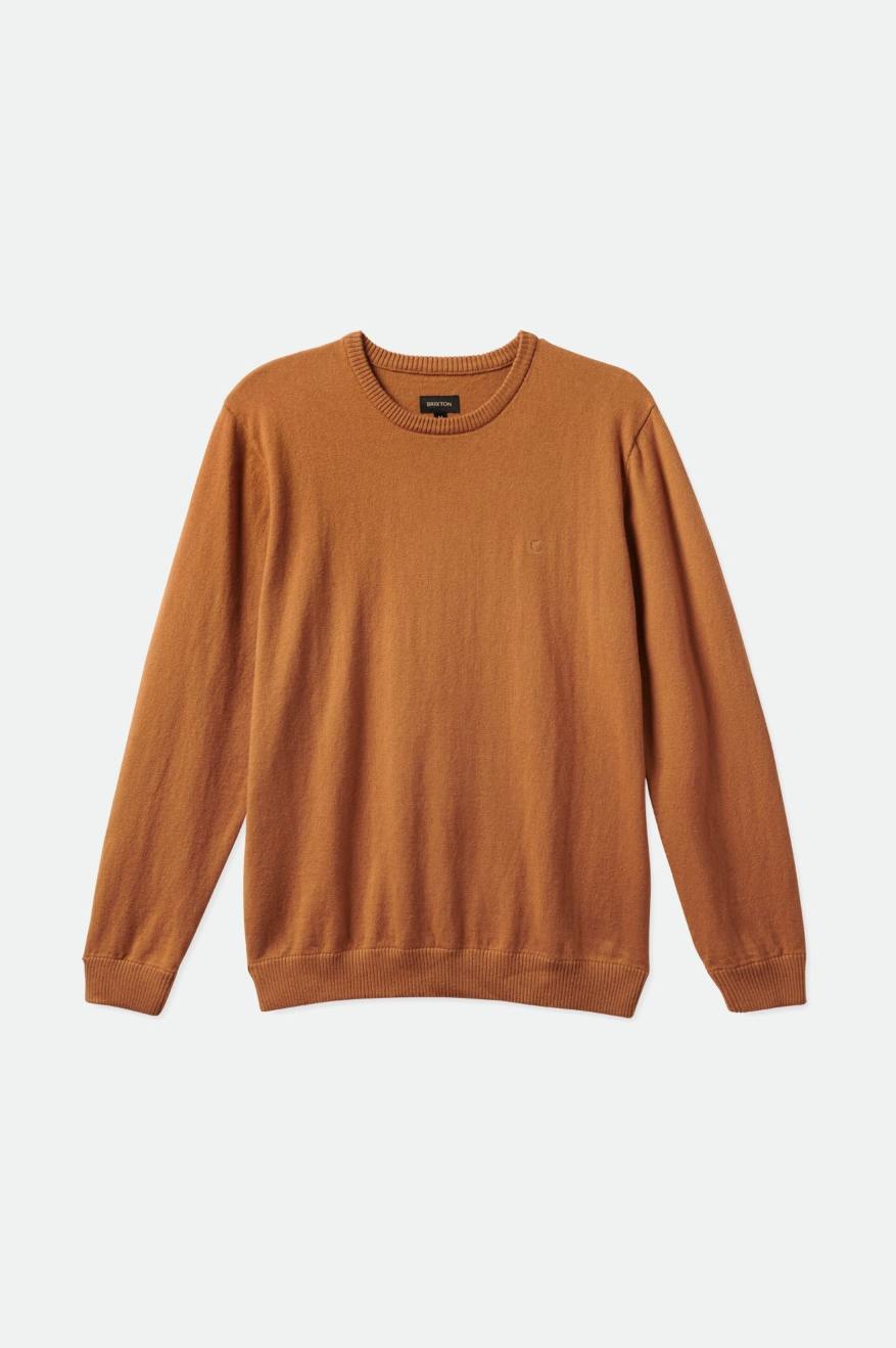 Brown Brixton Reserve Cashmere Sweater Men's Knitwear | 985271HUA