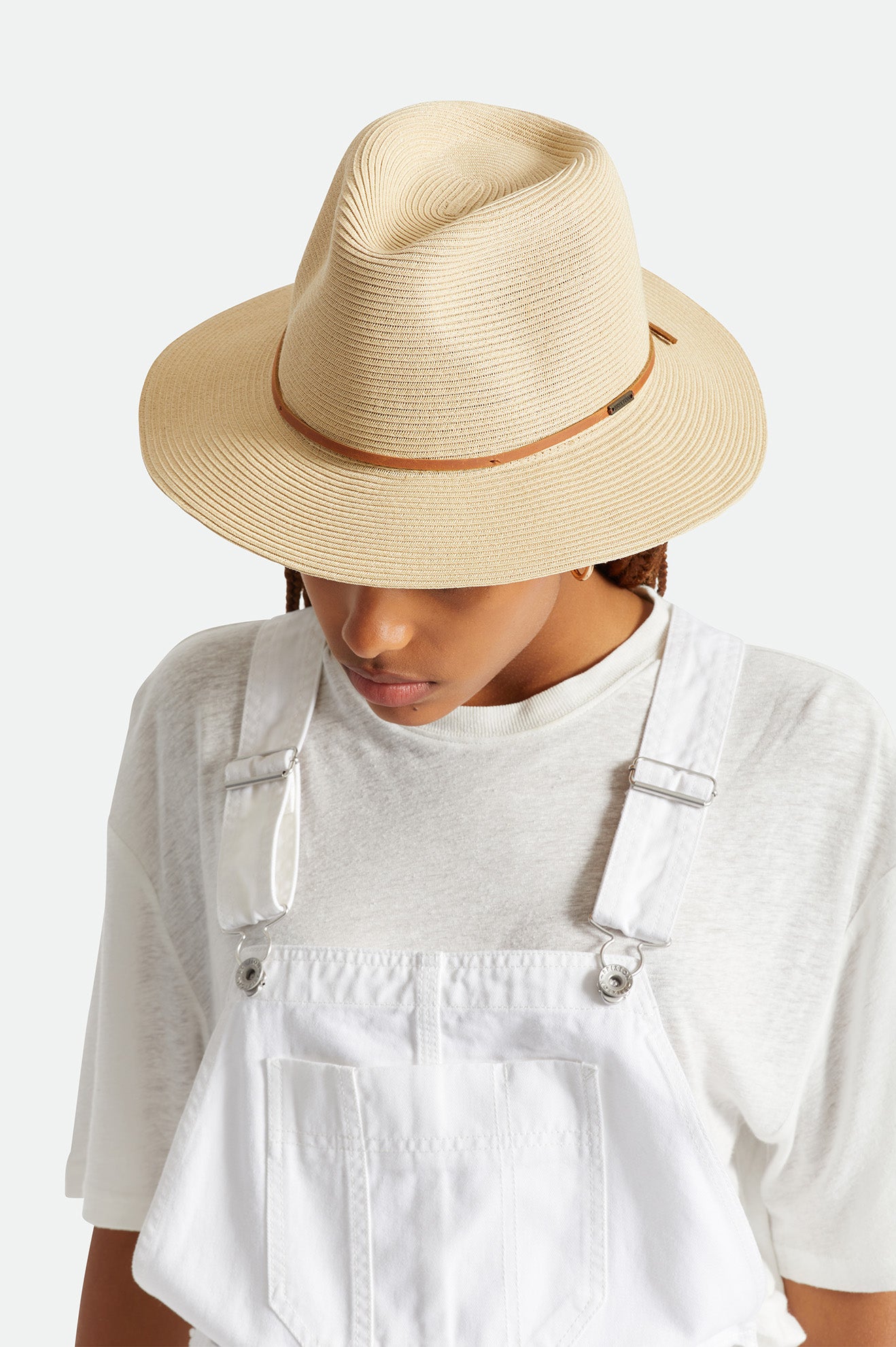 Brown Brixton Wesley Packable Fedora Women's Straw Hats | 234516BGI