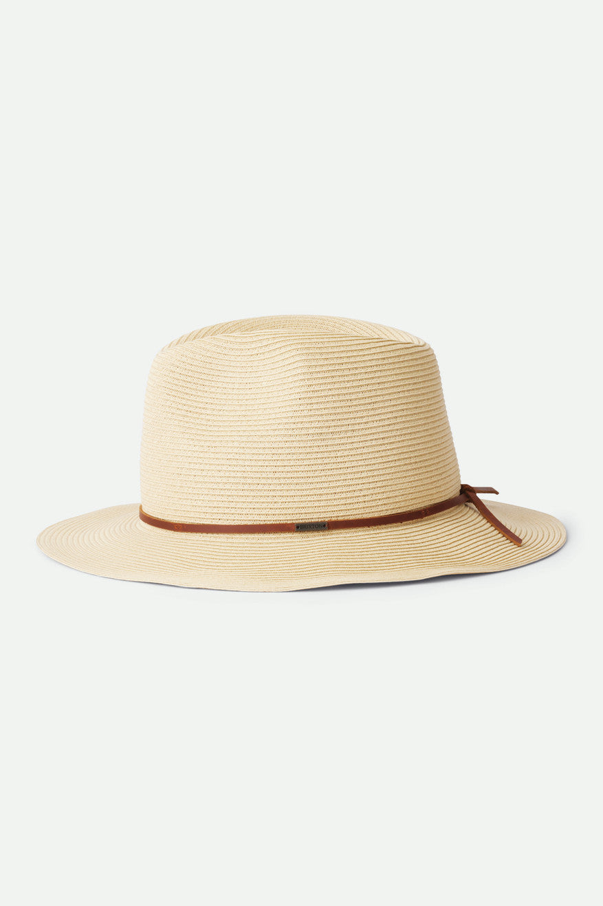 Brown Brixton Wesley Packable Fedora Women's Straw Hats | 234516BGI