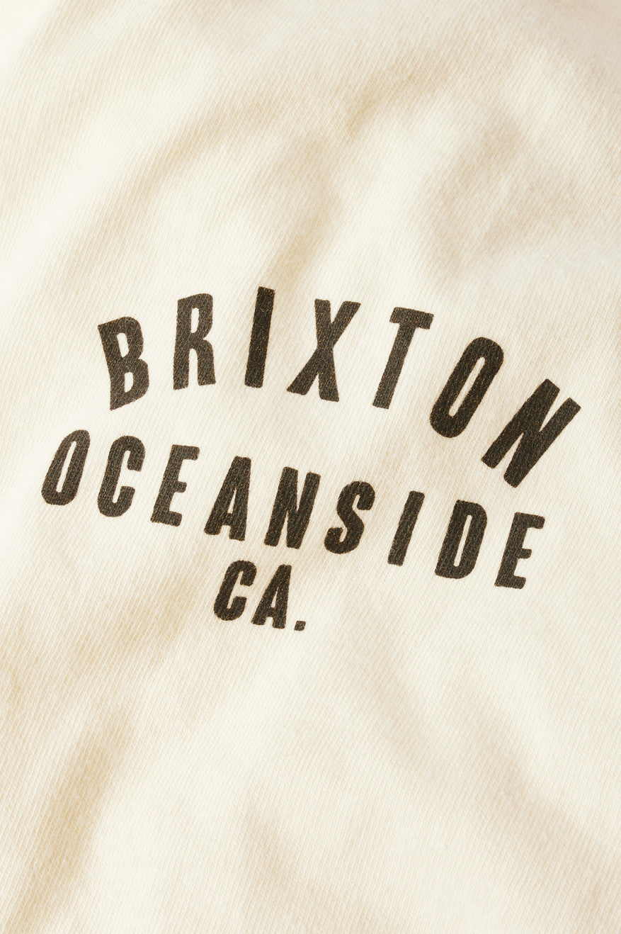 Cream / Black Brixton Woodburn Oceanside S/S Standard Men's Tops | 634820HEV