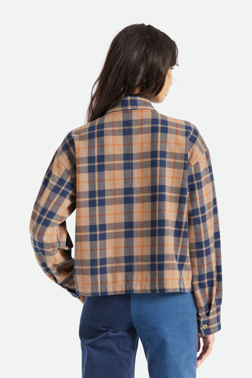 Deep Green Brixton Bowery L/S Women's Flannels | 630974VMC