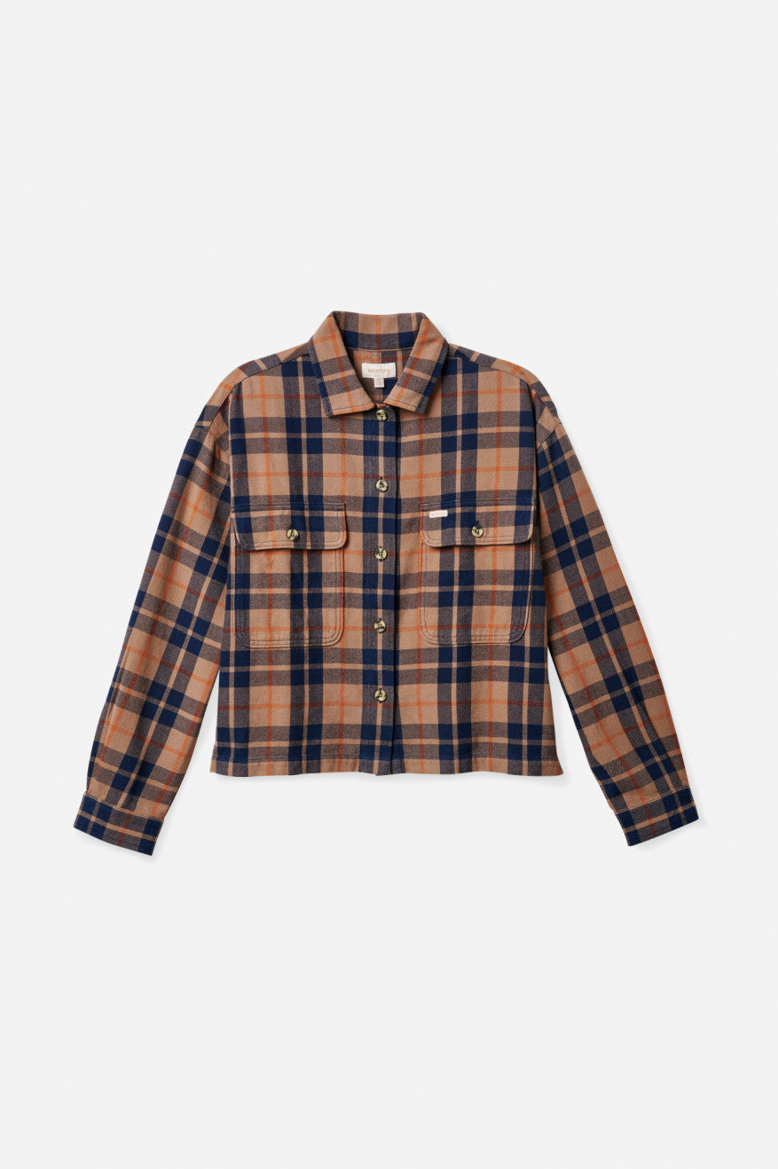 Deep Green Brixton Bowery L/S Women's Flannels | 630974VMC